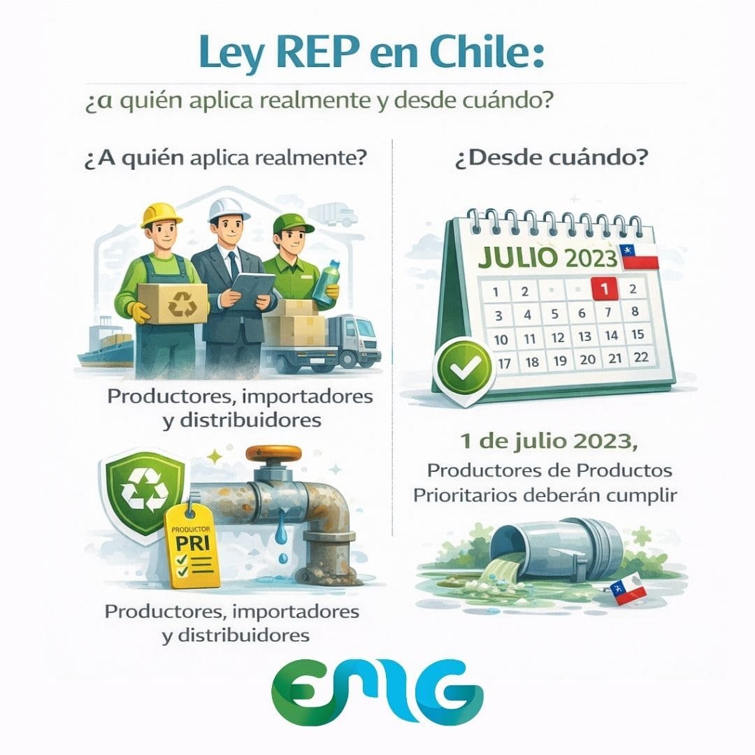 Ley REP Chile, Ley de reciclaje en Chile, Ley REP 2025, Implementación Ley REP, EECC en Chile